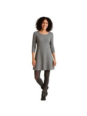 Ann Taylor LOFT Gray Sweater Dress – Cotton & Camel Hair – XSP